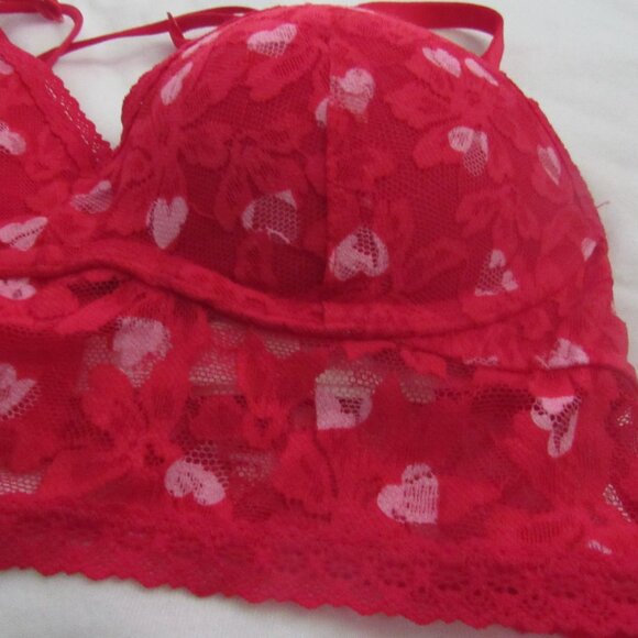 Victoria's Secret PINK Push-Up Red Lace Bralette XS USED - Picture 2 of 6